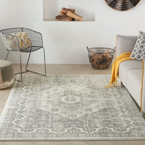 Cyrus Ivory 5 ft. x 7 ft. Medallion Traditional Area Rug