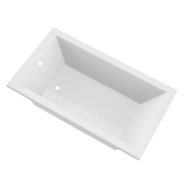ANZZI Illyrian 72 in. Acrylic Rectangular Drop-in Bathtub in White
