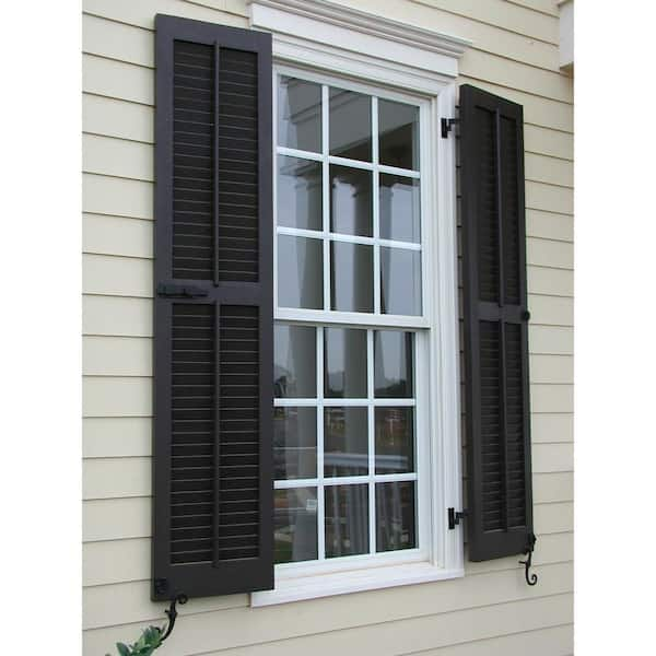 Pinecroft 15 in. x 51 in. Louvered Shutters Pair Unfinished SHL51