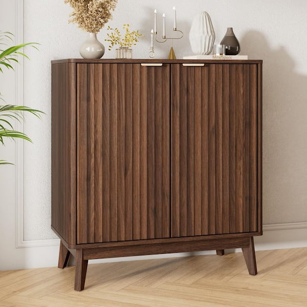 Cabinson Walnut 31. 5 in. W x 15. 75 in. D x 34. 45 in. H Sideboard Buffet Cabinet and 2 Doors