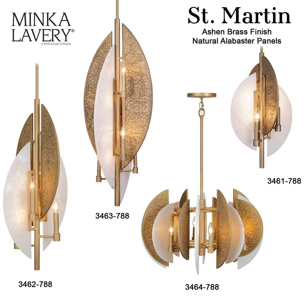 Ashen Gold 8-Light Chandelier with Alabaster Stone Shades