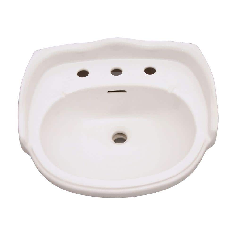Victoria 26" White Ceramic Pedestal Bathroom Sink with Overflow