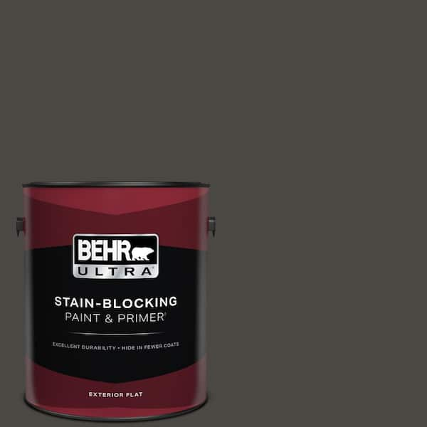 BEHR ULTRA 1 gal. #PPU24-01 Black Mocha Flat Exterior Paint & Primer