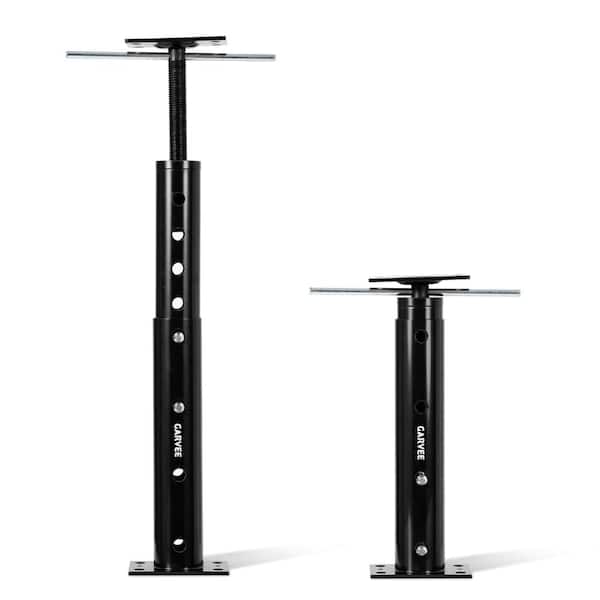 Heavy Duty Adjustable Steel Jack Posts 2 Pack 18,000 lbs Capacity Telescopic Floor Support 19-36in Deep Black