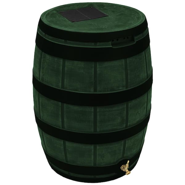 Good Ideas Rain Vault 50 Gal. Darkened Ribs Green Rain Barrel