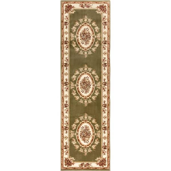 Well Woven Timeless Le Petit Palais Green 2 ft. 7 in. x 12 ft. Traditional Runner Rug