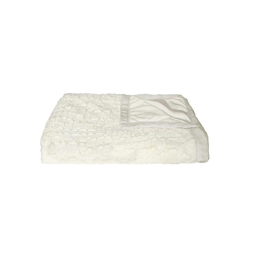 Luxe Reversible Faux Fur Knitted Fleece Throw