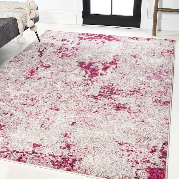 JONATHAN Y Contemporary Pop Modern Abstract Vintage Faded Maroon/Gray 4 ft. x 6 ft. Area Rug