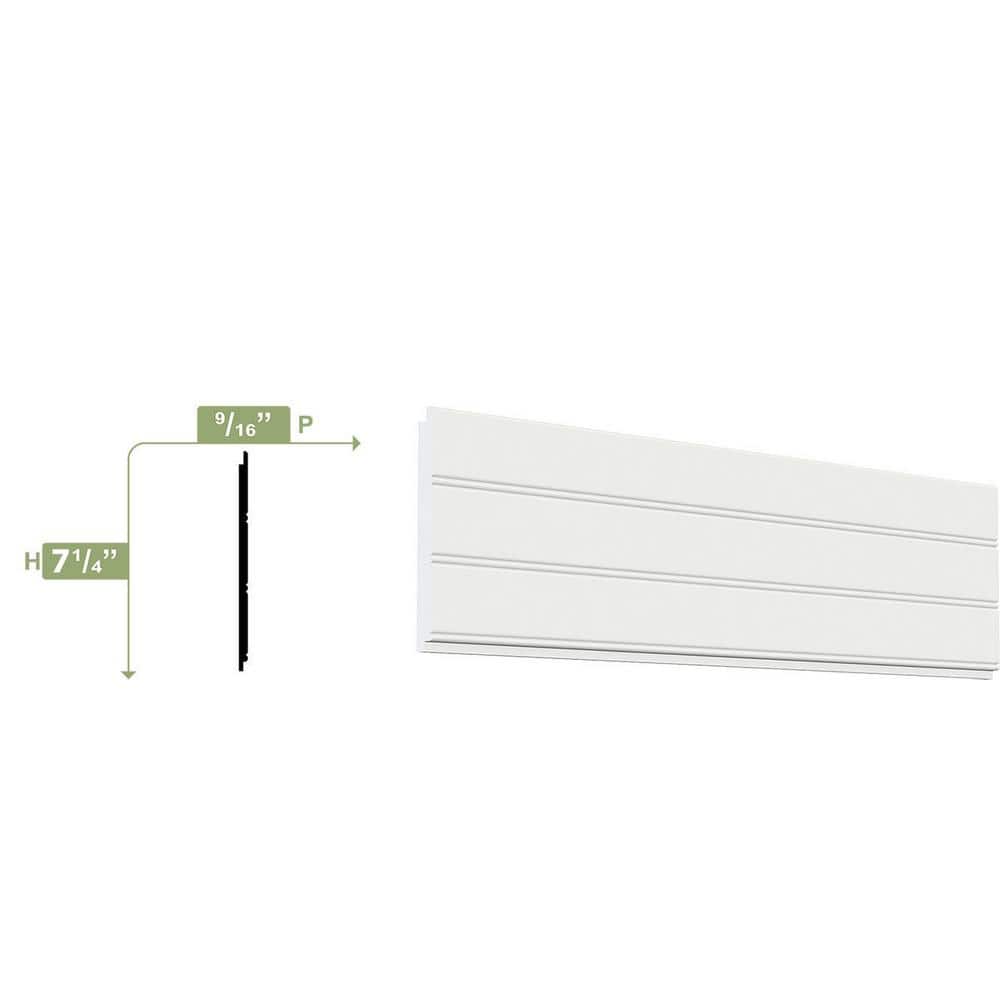 96" White PVC Reversible Bead/Nickel Gap Baseboard Moulding