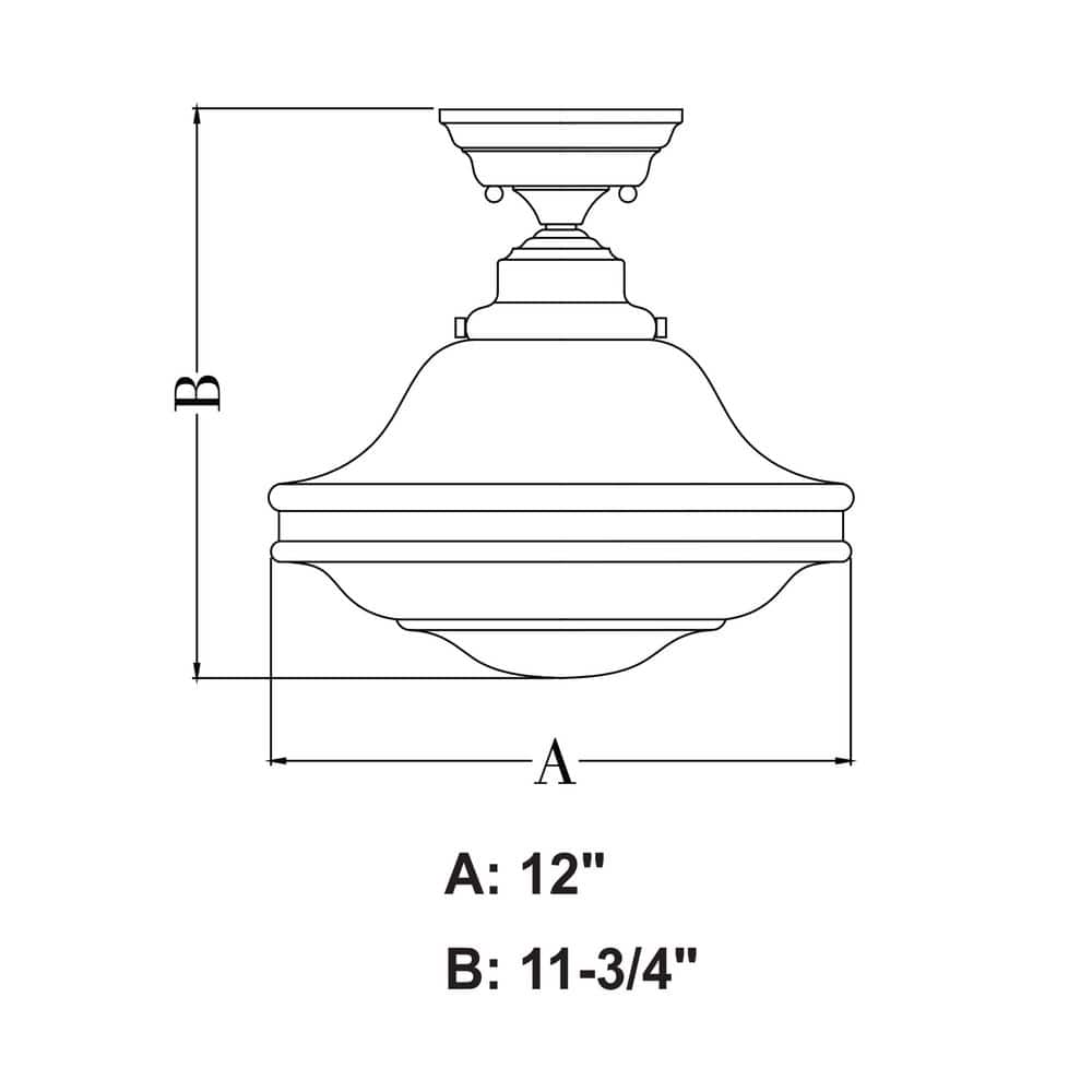 Huntley 12" Satin Nickel Farmhouse Semi Flush Mount Light