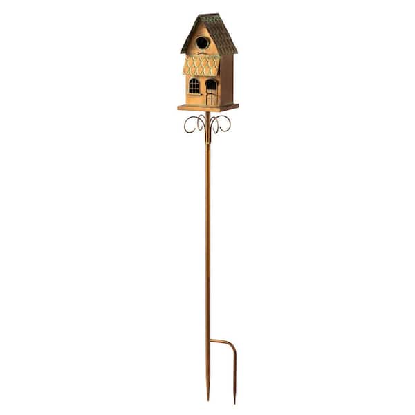 Glitzhome 52 in. H Farmhouse Faux Copper 2-Tiered Distressed Metal