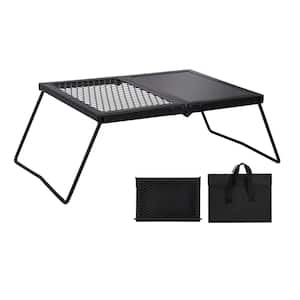 Medium ‎Alloy Steel Folding Campfire Grill Heavy Duty Cooking Racks and Griddle for Outdoor Versatile Campfire Cooking