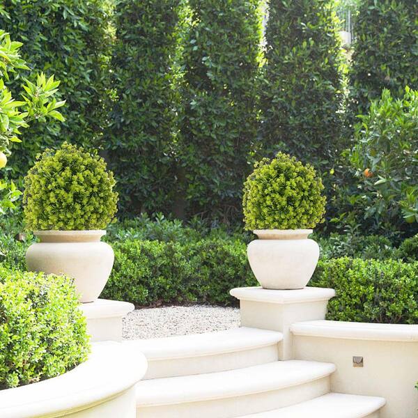 2-Pieces 24 in. Artificial Topiary Ball Outdoor Plants Decor, UV