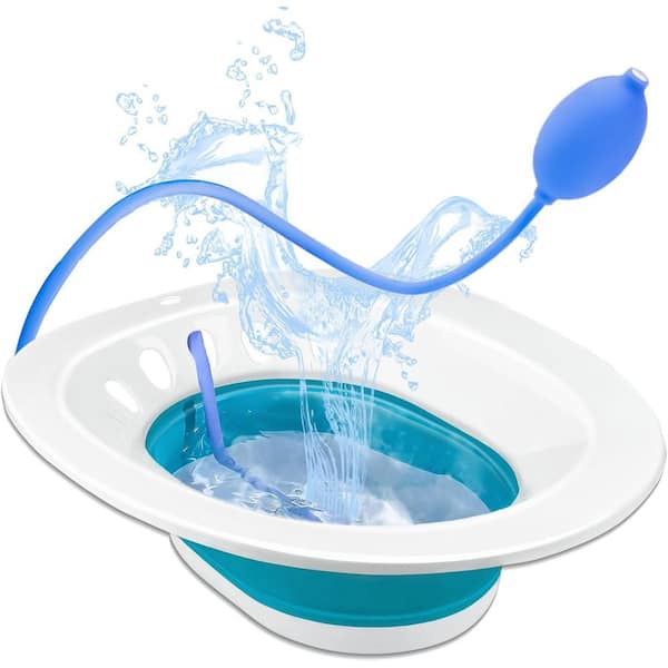 Sitz Bath Kit for Women 15.25 in. L x 13.5 in. W x 1.6 in. H Collapsible Postpartum Care Perineum Relief Deeper Bowl