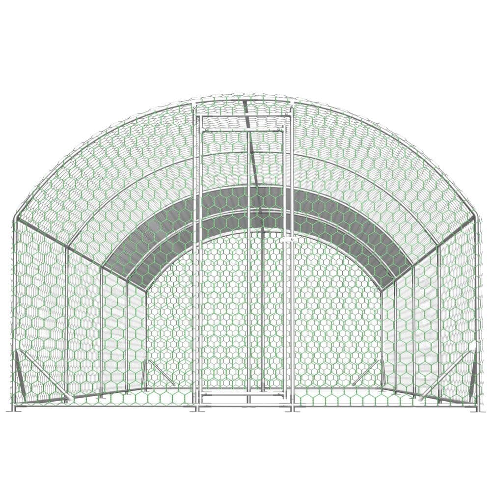 26 ft. x 9 ft. x 6 ft. Large Walk-in Metal Chicken Coops with Waterproof Cover, Outdoor Backyard Farm, Poultry Fencing price history on PriceWatchPro
