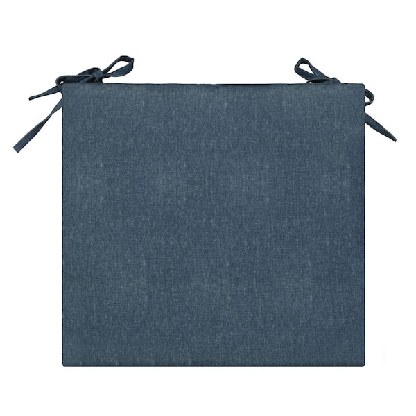 OUTDOOR DECOR BY COMMONWEALTH Outdoor Square Solid Blue Olefin Textured 2-Pack Bistro Seat Cushions 17 x 17