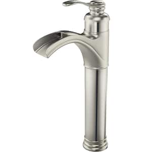 Single Handle Vessel Sink Faucet in Brushed Nickel