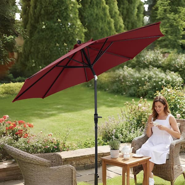 half red patio umbrella Kingdom it also features a push WestinTrends Lanai 9 Ft Outdoor