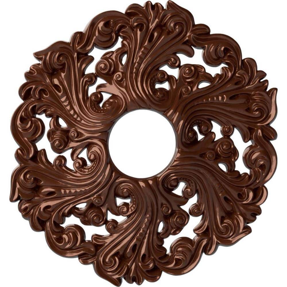 Ekena Millwork 1-3/4 in. x 19-5/8 in. x 19-5/8 in. Polyurethane Orrington Ceiling Medallion, Copper Penny