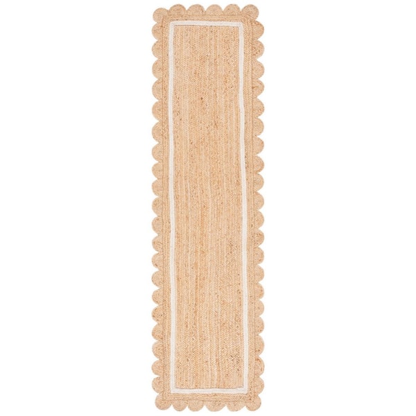 Natural Fiber 2 ft. x 9 ft. Natural/Ivory Solid Color Runner Rug