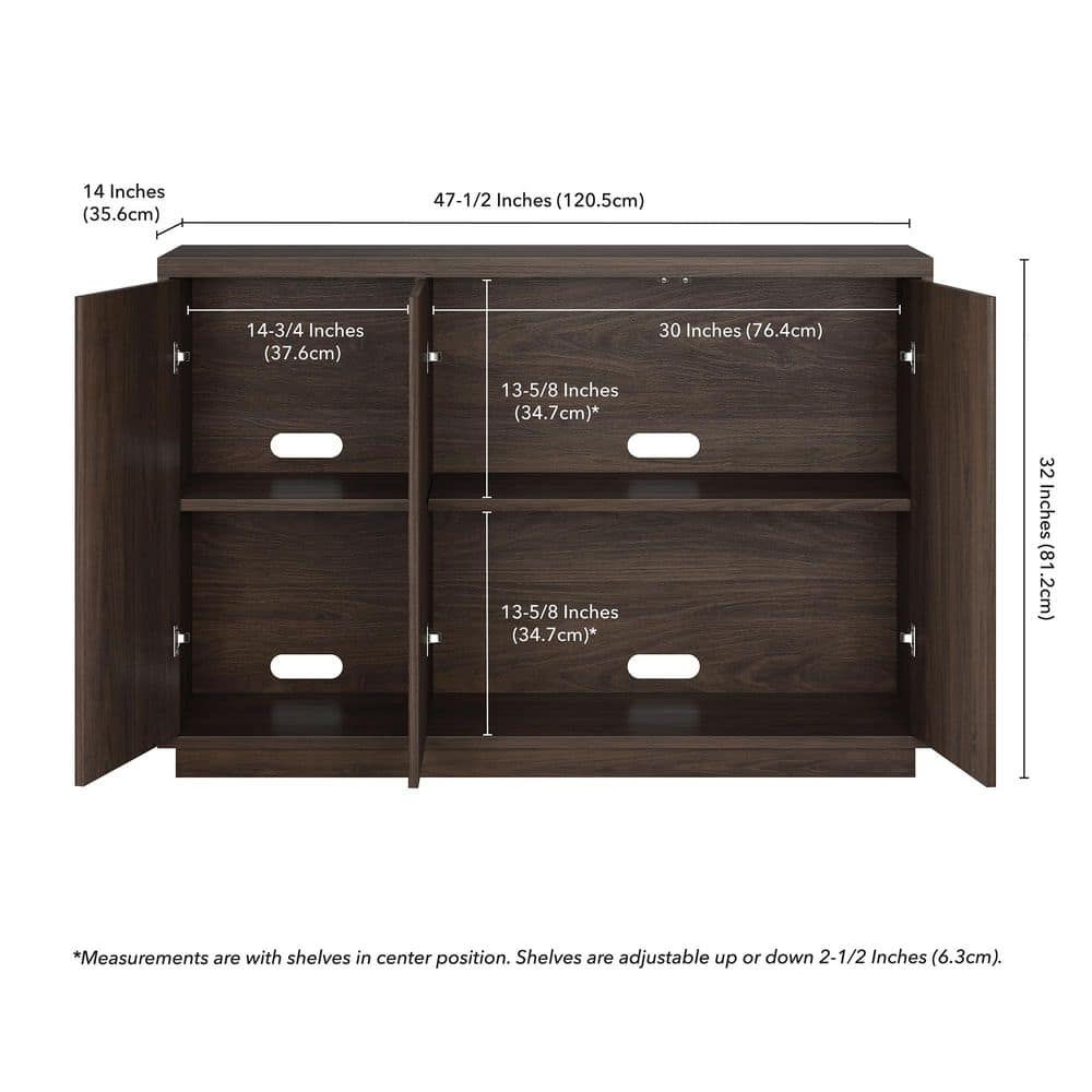 Alder Brown Rectangular Fluted Accent Table with Plinth Base