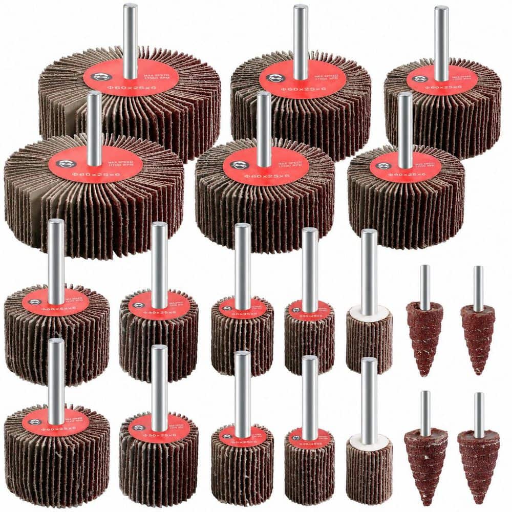 20 Pcs Flap Wheel Sander Set 80 Grit Sanding Wheels for Drill 1/4 Inch Shank Metal Wood Rust Removal price history on PriceWatchPro