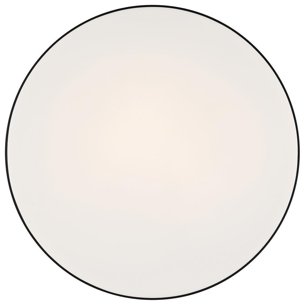 Roma Matte Black and Opal Glass LED Flush Mount Light