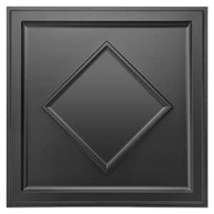 Black 2 ft. x 2 ft. PVC Drop Lay-In Glue up Ceiling Tiles 3D Wall Panel for Interior Wall Decor (48 sq. ft./case)