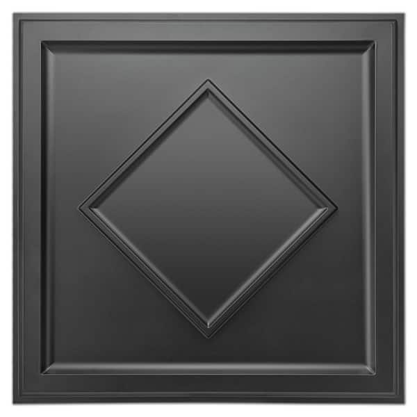 Art3dwallpanels Black 2 ft. x 2 ft. PVC Drop Lay-In Glue up Ceiling Tiles 3D Wall Panel for Interior Wall Decor (48 sq. ft./case)