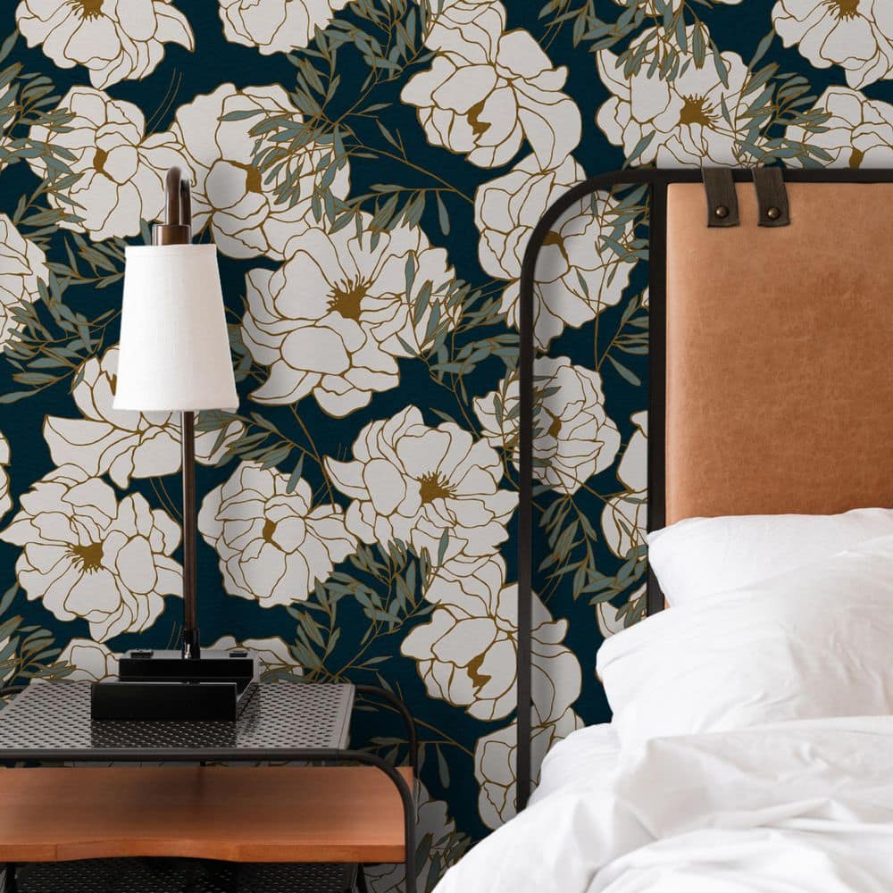 Olivia Peacock Premium Matte Non Woven Wallpaper (4 panels total 64.30 Sq ft) price history on PriceWatchPro