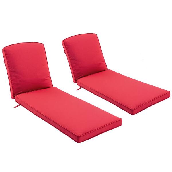 red chaise lounge cushion