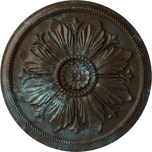 23-5/8 in. x 1-1/2 in. Kaya Urethane Ceiling Medallion (Fits Canopies upto 5-1/4 in.), Bronze Blue Patina