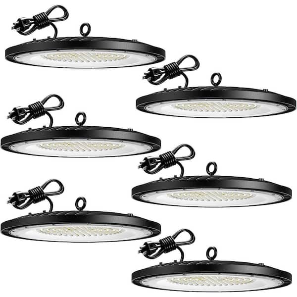 11.8 in. 6-Pack 200-Watt Integrated UFO LED High Bay Light Fixture, 28000 Lumens, 5000K Daylight