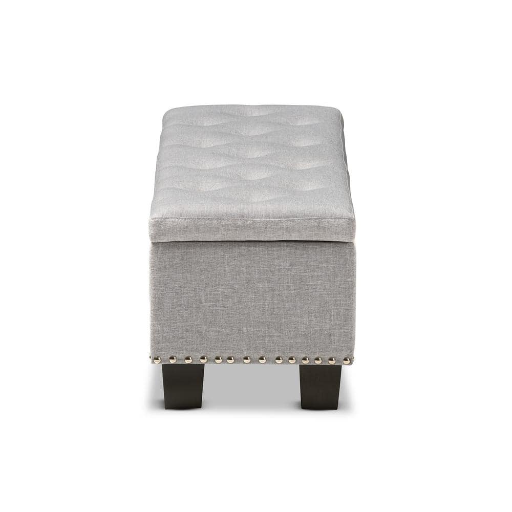Hannah 53'' Grayish Beige Button-Tufted Storage Ottoman Bench