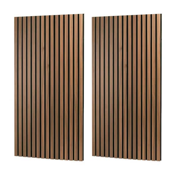 0. 01in. T x 23. 6ft. x 47. 2ft. Walnut Wood Finish 3D Fluted Sound Absorbing Panel 2-Pack