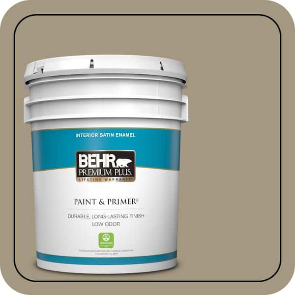 BEHR PREMIUM PLUS 5 gal. #N330-5 Livingston Satin Enamel Low Odor Interior Paint & Primer