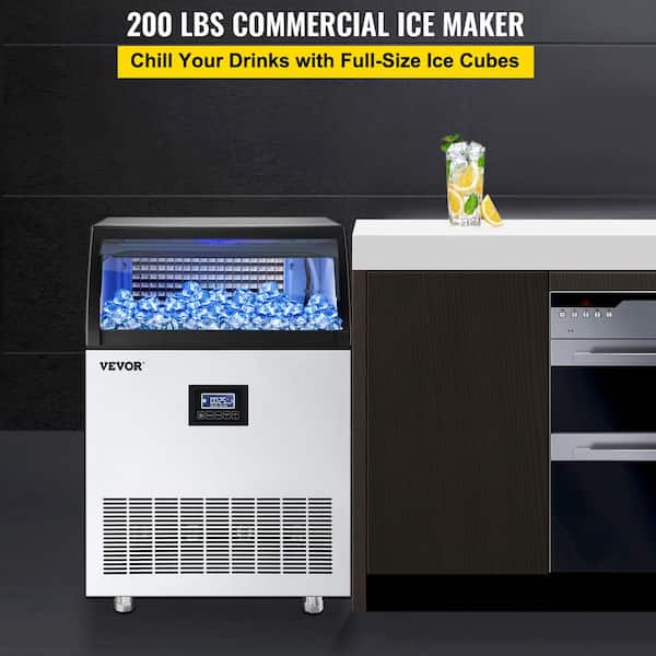 TAZPI 130 lb. Daily Production Cube Clear Ice Under Counter/Freestanding Stainless Steel Ice Maker Finish: Stainless Steel KM45WF