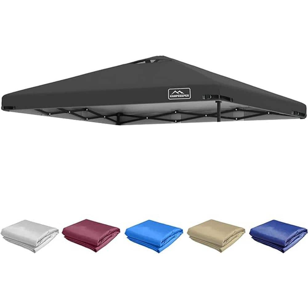 10 ft. x 10 ft. Black Pop Up Canopy Top Replacement Cover Roof with Air Ven
