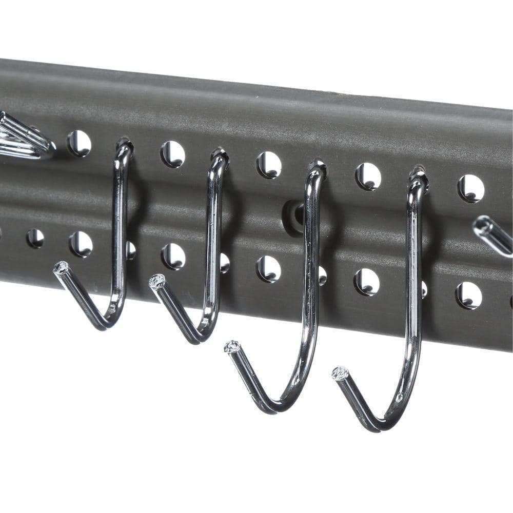 Gray Resin Peg Strip Kit with 10 Metal Hooks