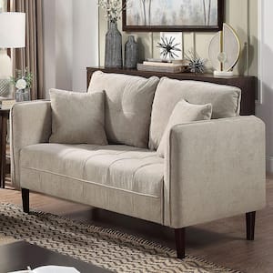 Arbusto 52 in. Light Gray with Care Kit Chenille 2-Seat Loveseat
