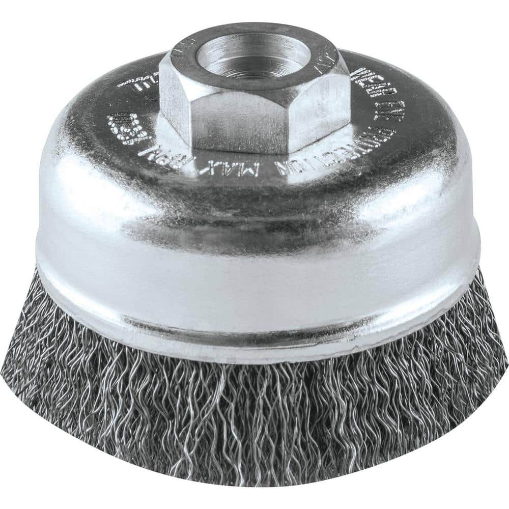Robtec 9/16 in. x 1/8 in. Shank Brass Crimped Wire Cup Brush (2-Pack)  916CBCS03 - The Home Depot