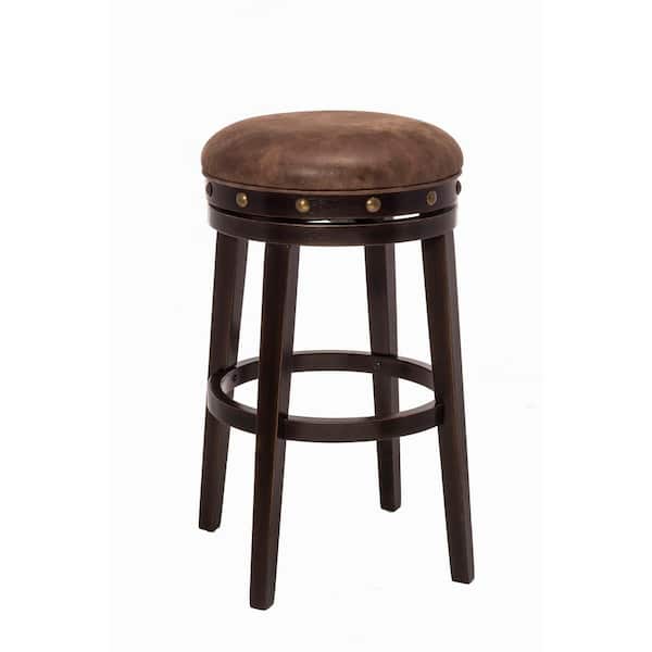 Hillsdale Furniture Benard 30.38 in. Deep Smoke Brown Backless Bar Stool