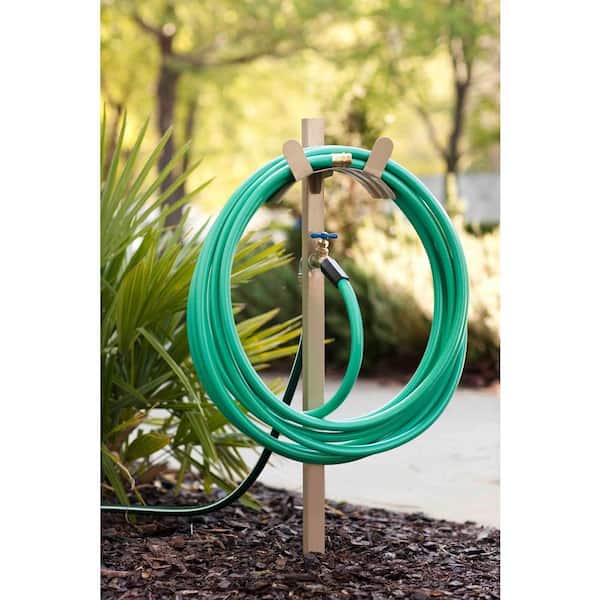 150 ft. Beige Steel HB Spigot Hose Stand Garden Hose Reel