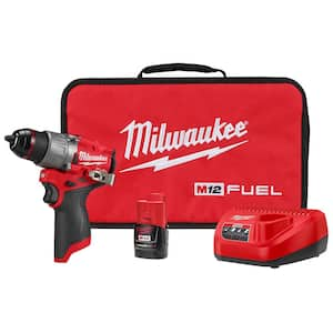 M12 FUEL 12-Volt Lithium-Ion Brushless Cordless 1/2 in. Hammer Drill Kit with 1 Compact 2.0Ah Battery Pack and 1 Charger