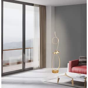 Symphonie 63 in. Anodized Gold Unique Modern Design LED Floor Lamp