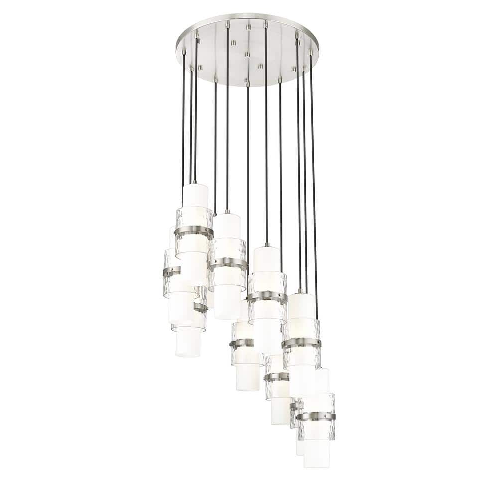 Cayden 24" Brushed Nickel Chandelier with Etched Opal Glass
