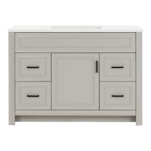 Mavis 48.5 in. W x 18.75 in. D x 35.02 in. H Single Sink Bath Vanity in Light Gray with White Cultured Marble Top