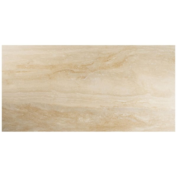 Ivy Hill Tile Auramar Travertino Crema Beige 8 in. x 0.33 in. Travertine Look Matte Porcelain Floor and Wall Tile Sample