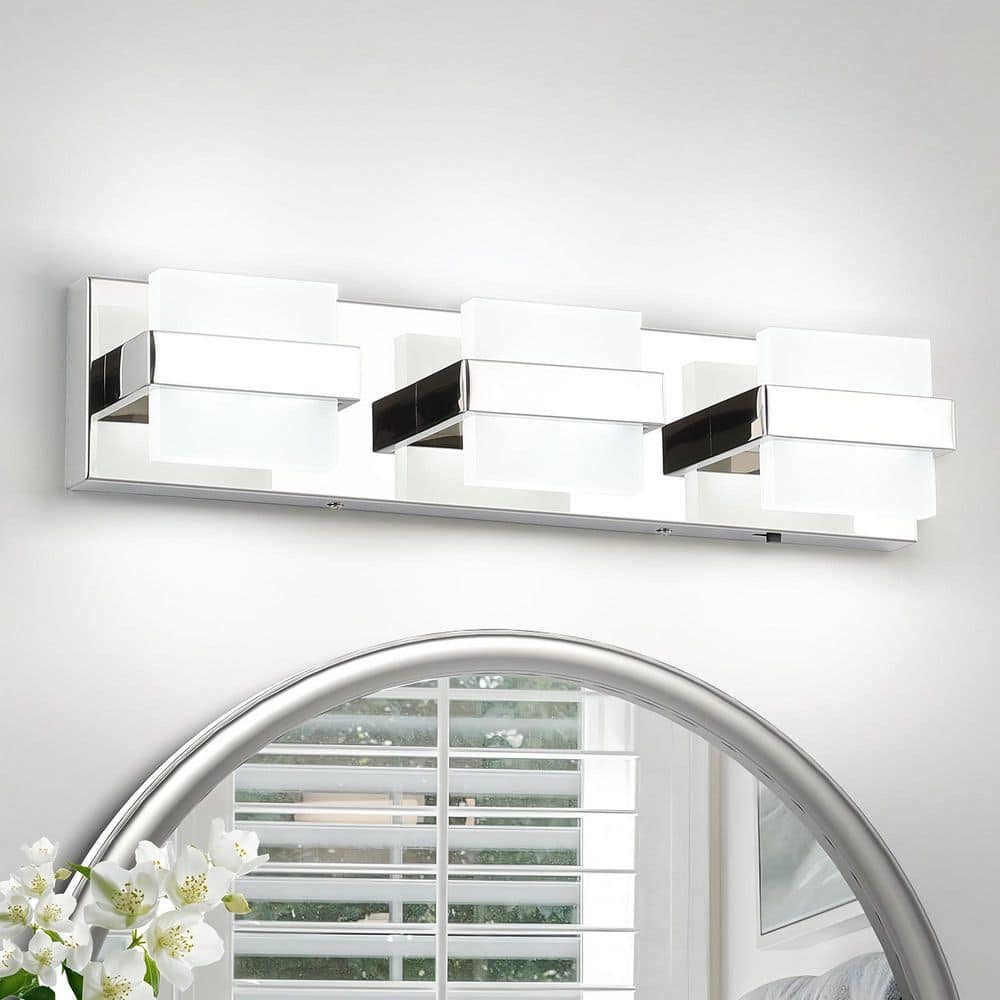 19.69 in. 3-Light Chrome LED Bathroom Vanity Light with 5-CCT Adjustable Switch price history on PriceWatchPro