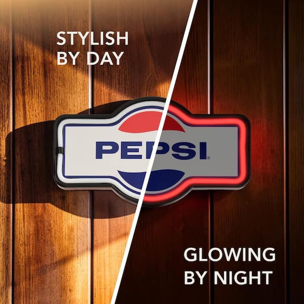 American Art Decor 17 in. Red, Blue LED Neon Rope Pepsi Sign, ABS